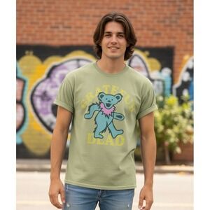 AE Grateful Dead Dancing Bear T-Shirt Adult S Green‎ Hippie Retro Boho Festival